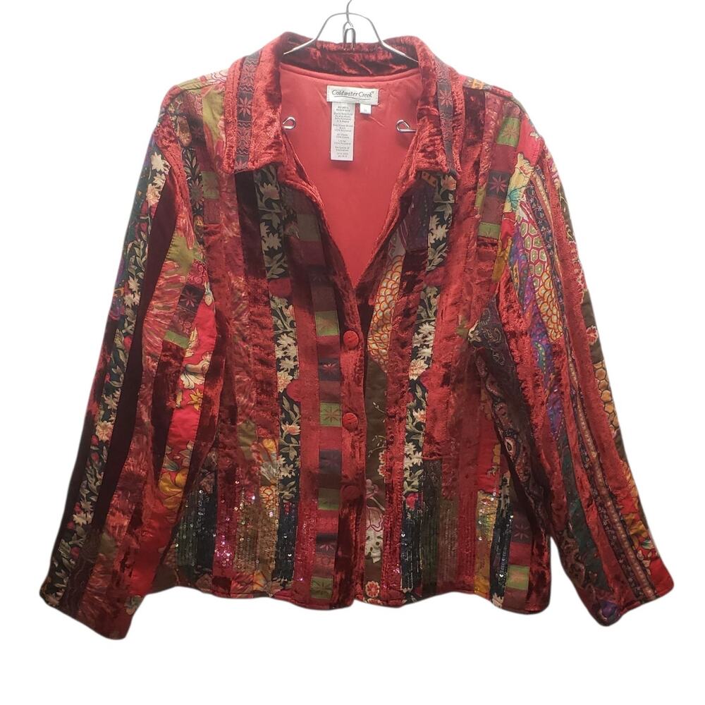 Vintage Coldwater Creek Paisley Blazer L Whimsigoth Boho Sleaze Maximalist